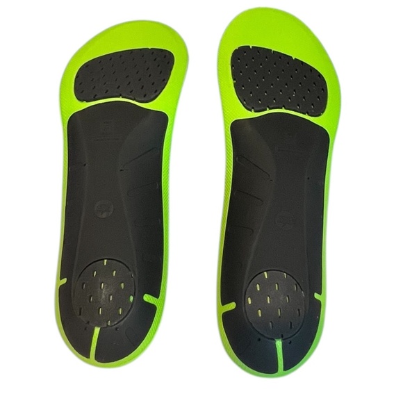 New Balance Active Cushion Insoles Shaped by Superfeet Size F Black & Neon Green - Picture 2 of 5